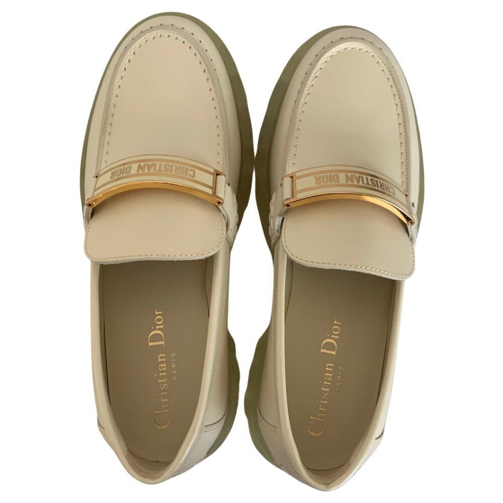 Christian Dior Code Loafers Off White Brushed Calfskin in Box w/ Dust bag - Picture 5 of 11